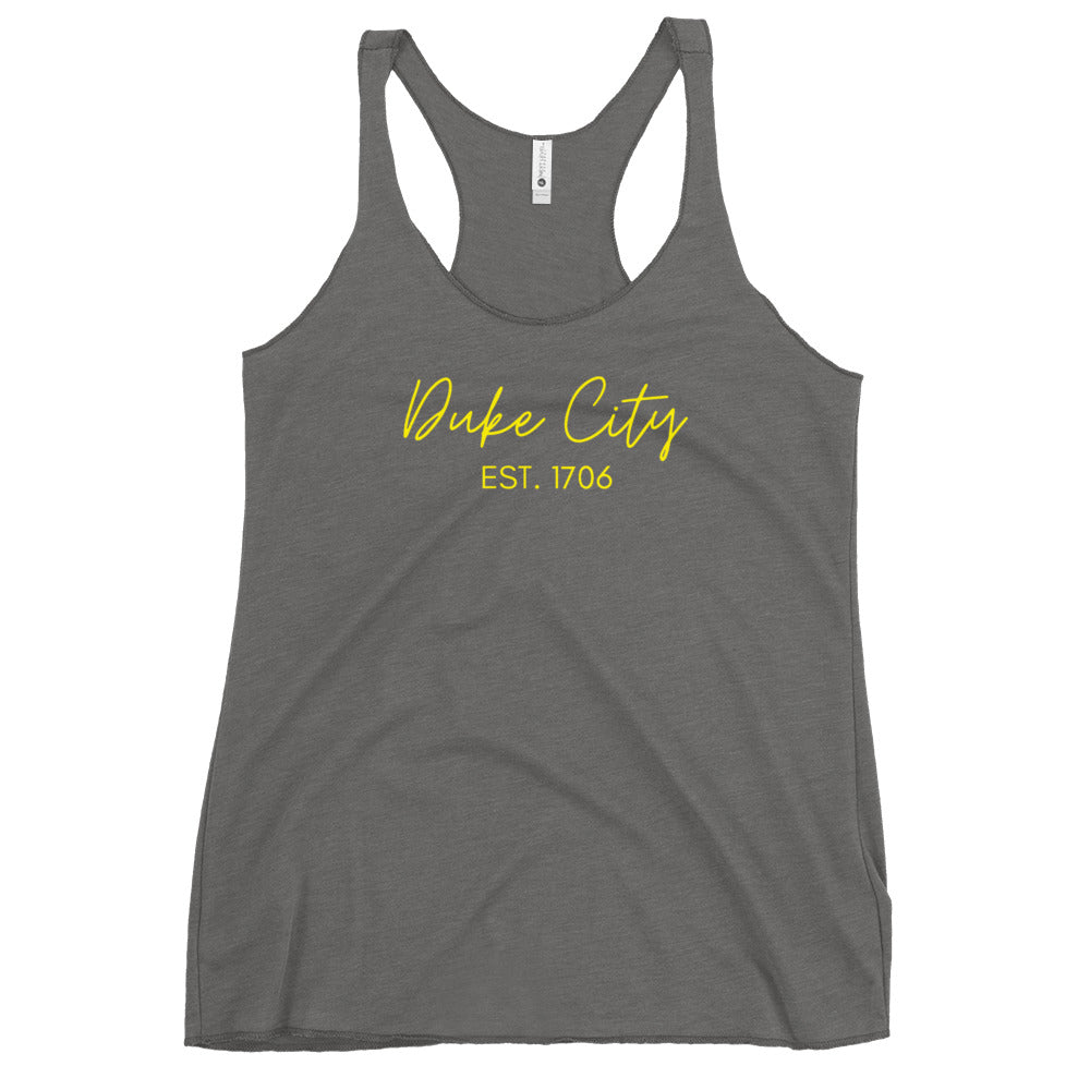 "Cursive" Yellow Women's Racerback
