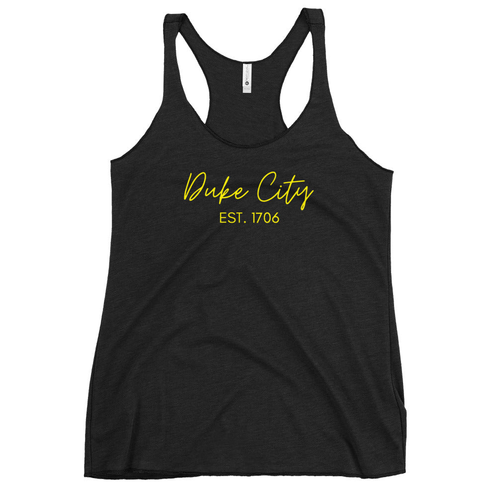 "Cursive" Yellow Women's Racerback