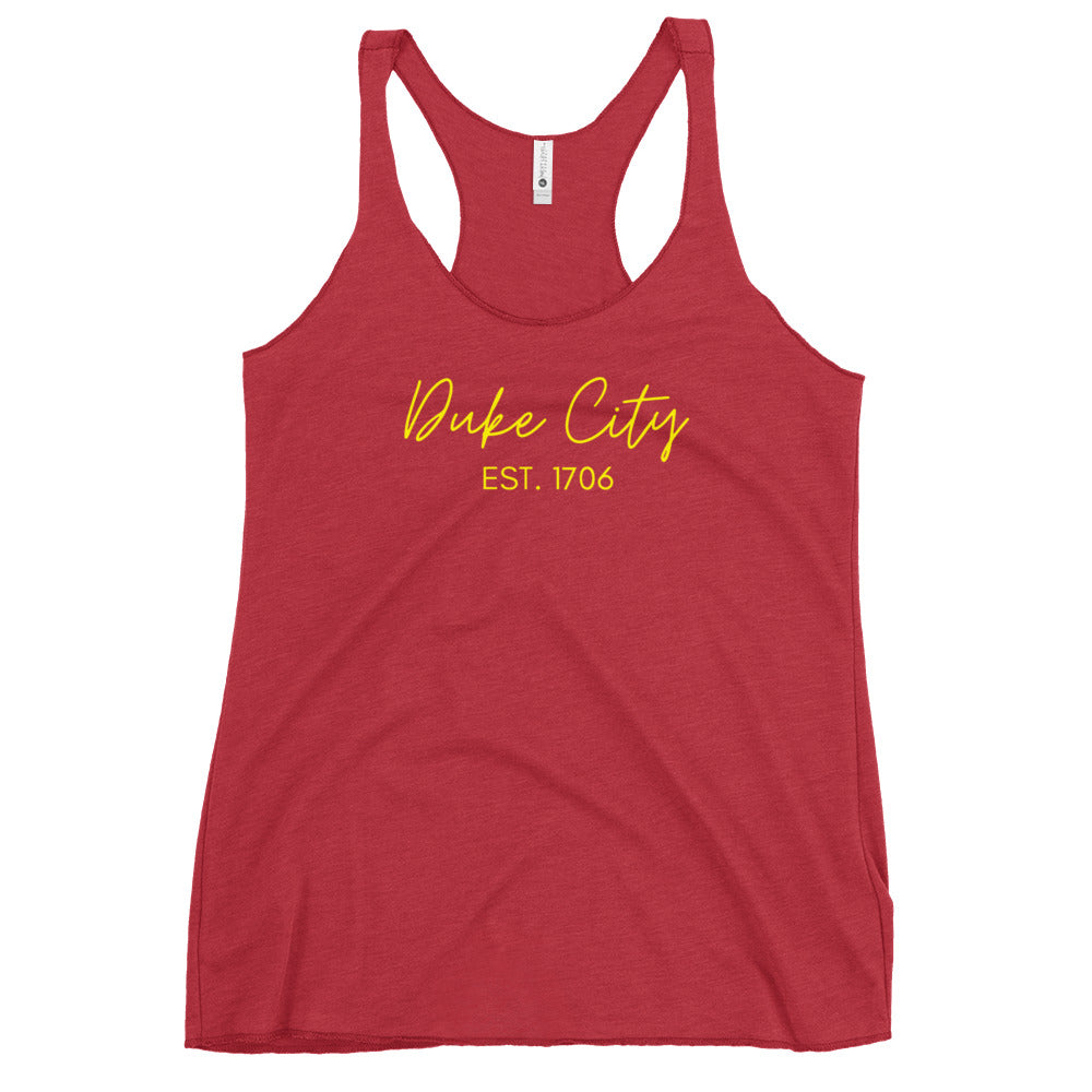 "Cursive" Yellow Women's Racerback