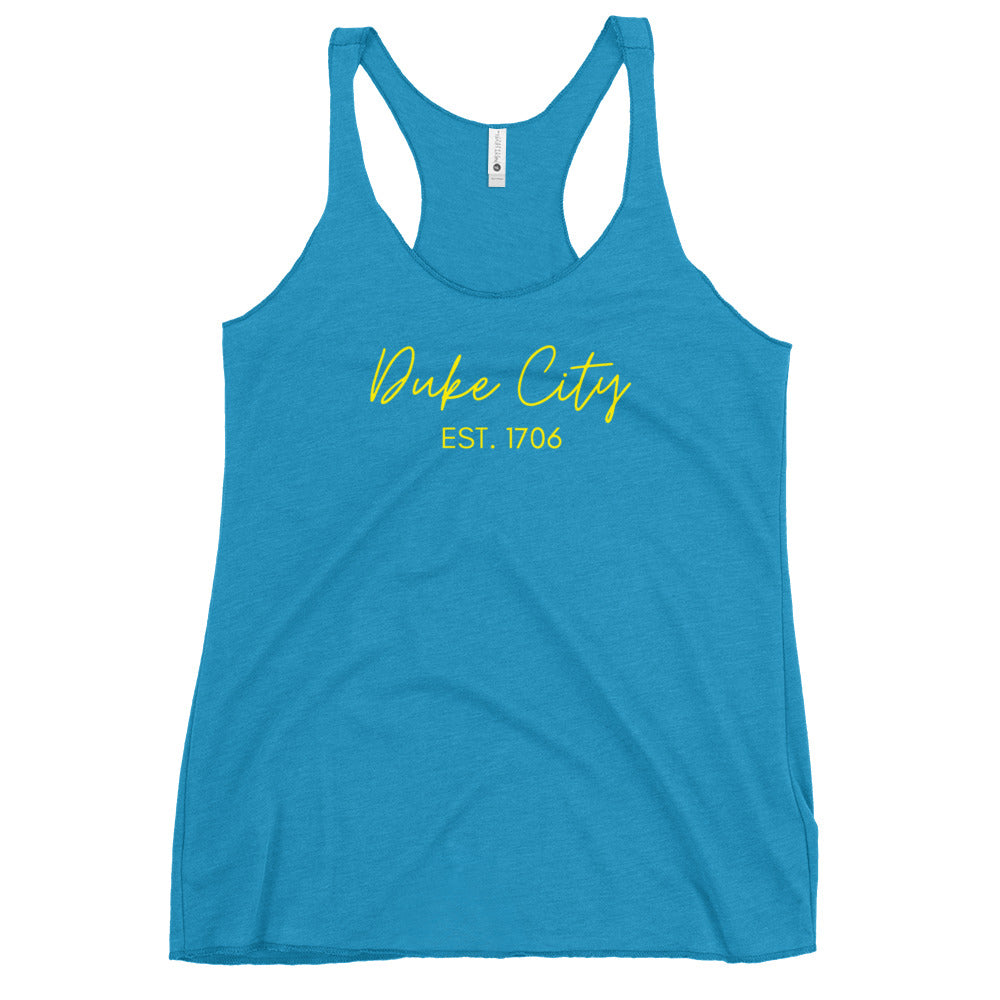"Cursive" Yellow Women's Racerback